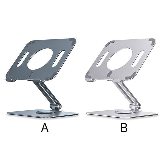 pitrice Support de Tablette Pliable Multi-angle Hauteur Réglable en Alliage d'Aluminium Stand Mount Home Desktop Main Libre Ordinateur Portable Support Cadeaux Argent