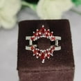 thumbnail image 3 of Dreamofdazzles Jewels 1.00 Ctw Marquise Cut Garnet Wedding Anniversary Engagement Wrap Band Ring 14K White Gold Plated 925 Sterling Silver 925 Sterling Silver -4, 3 of 5