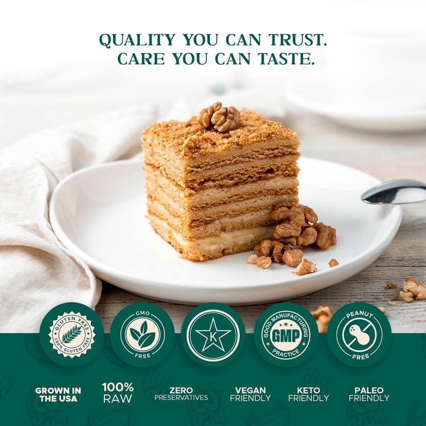 I'M A NUT California Raw Shelled Walnuts-Halves and Pieces-No PPO Non GMO Kosher Vegan- 48 oz