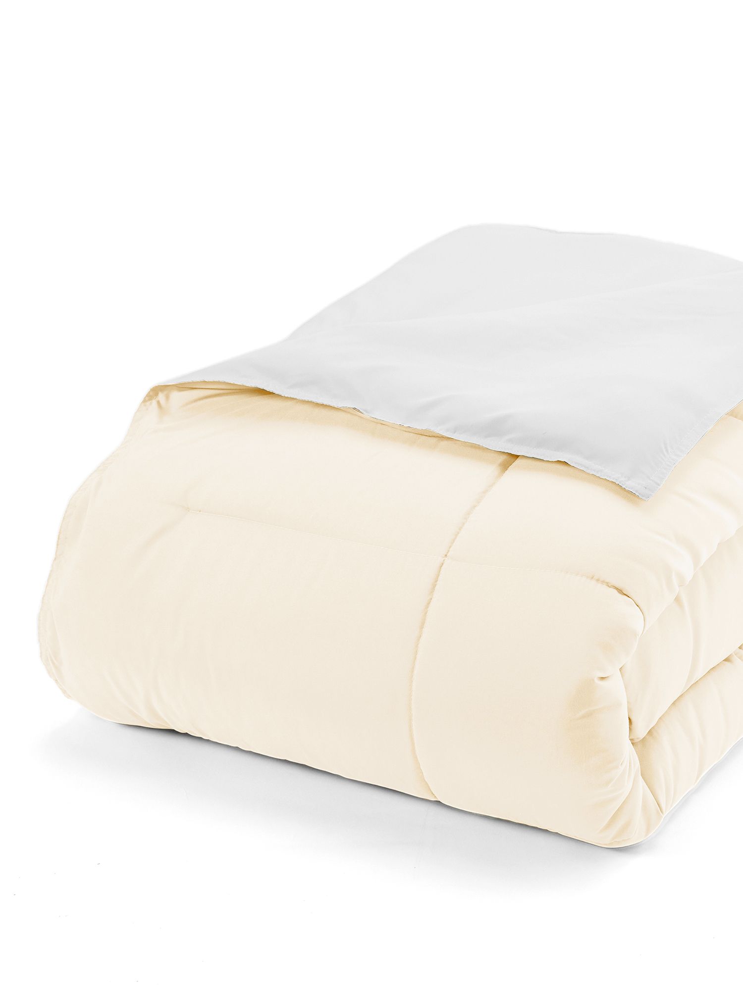 Comfort Canopy - Reversible White/Ivory Lightweight All Season Down-Alternative Comforter for Twin Size Beds