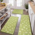 thumbnail image 2 of Lightgreen Daisy Flower White Blooms Pattern Kitchen Rugs Sets Of 3,Kitchen Runner Rugs Non Skid Washable,Decorative Kitchen Floor Mats for Kitchen,Sink,Laundry,17"x30"+ 17"x47" + 17"x59", 2 of 6