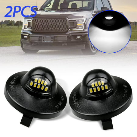 EEEkit Full LED License Plate Light Lens Replacement,9 Front Facing SMD LEDs,6500K,2pcs for Ford F-150 F-250 F-350 2006-2008 Lincoln Mark LT