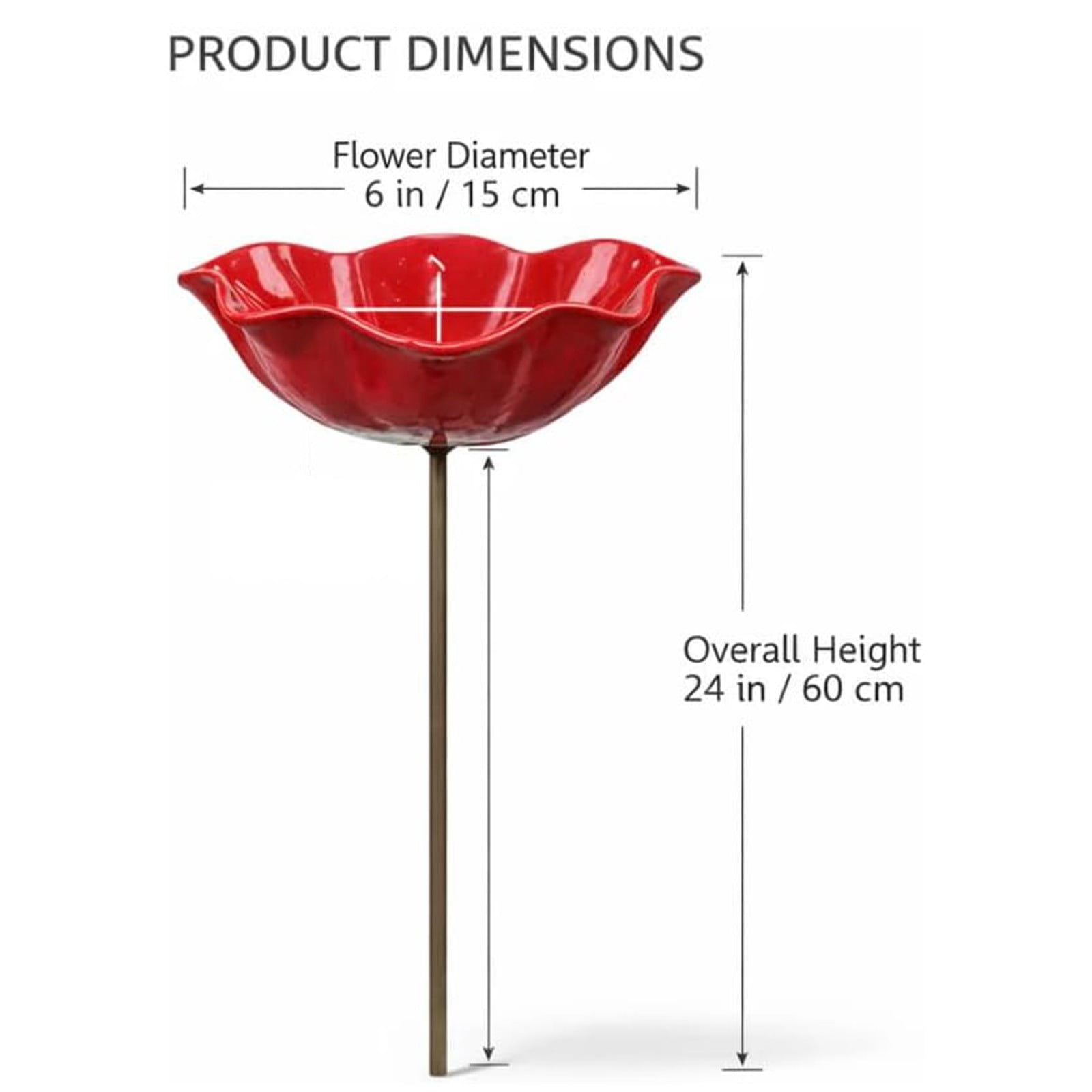 Handmade Metal Flower Garden Stake Bird Bath, 2026 New Bird Bath for Garden Metal Bee Water Feeder with Flower Design for Outdoor Yard Decor