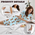 thumbnail image 6 of DISNIMO Dachshund Printed Women's Pajama Sets, Dog Paw Printed Sleepwear Soft 2 Piece Pjs Set Short Sleeve Tops and Capri Pant Lounge, L, 6 of 7