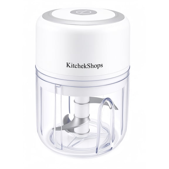 KitchekShopS Electric Garlic Chopper 1-Cup, Mini Food Chopper for Garlic, Ginger, Nuts & Herbs, USB Rechargeable, Pulse Control – Small Kitchen Appliance