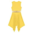 thumbnail image 3 of Raenseen Women's Asymmetrical Praise Dance Tunic Sleeveless Worship Lyrical Dance Dress Overlay Yellow XXL, 3 of 8