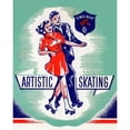 thumbnail image 2 of Retrorollers 15x18 Gold Ornate Wood Framed with Double Matting Museum Art Print Titled - Artistic Skating Duo, 2 of 4