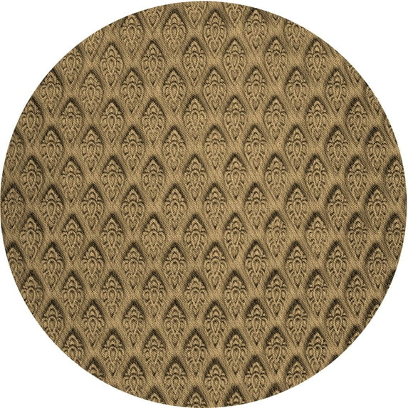 Ahgly Company Indoor Round Patterned Red Dirt Brown Area Rugs, 4' Round