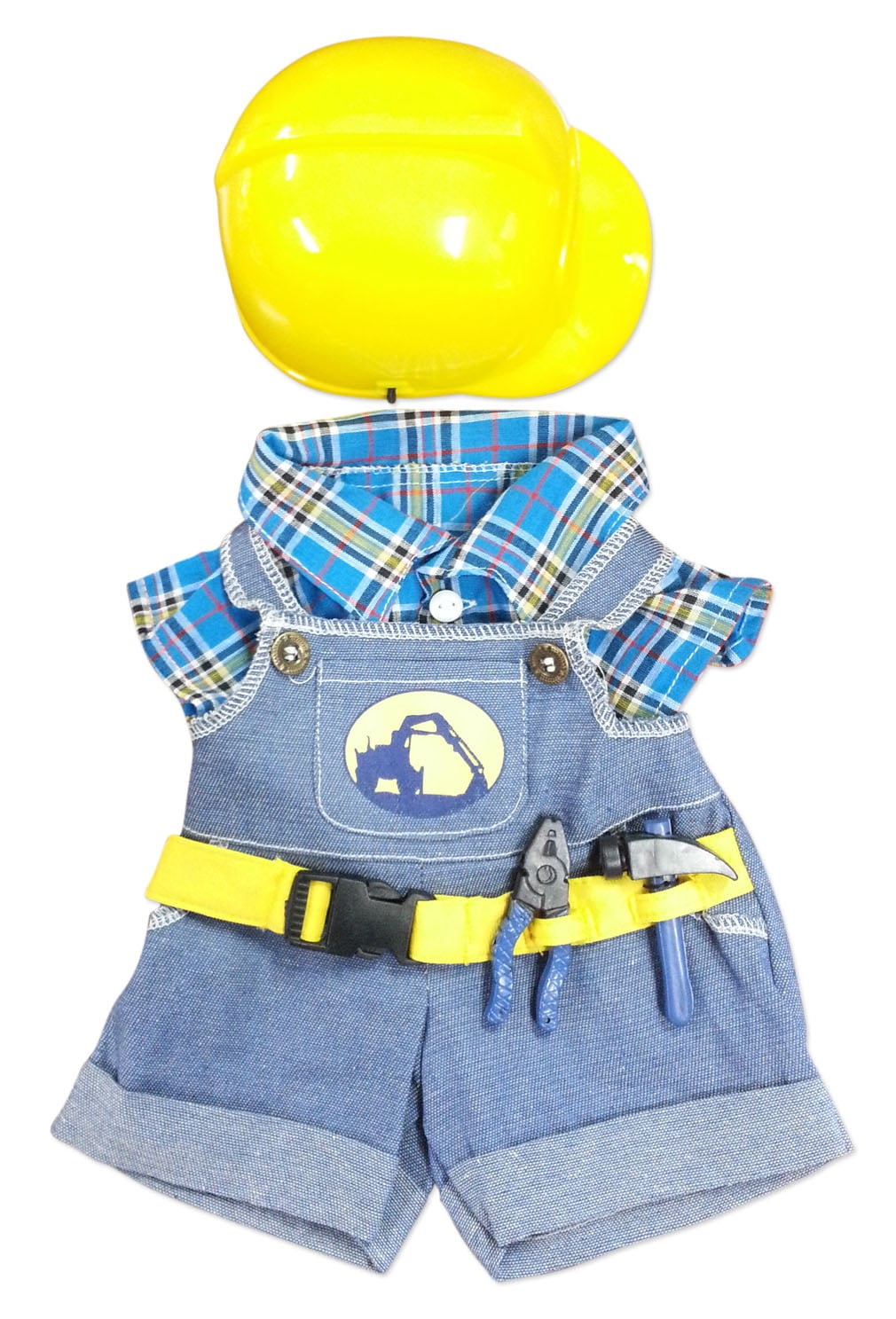Construction Worker with Hard Hat Teddy Bear Clothes Fits Most 14