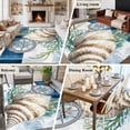 thumbnail image 5 of 5'x8' Area Rugs, Nautical Compass Indoor Outdoor Area Rug for Living Room Bedroom, Coastal Ocean Shell Seaweed Washable Bathroom Rugs Kitchen Floor Carpet Mats Home Decor Aesthetic, 5 of 8