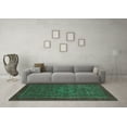 thumbnail image 3 of Ahgly Company Indoor Round Abstract Turquoise Blue Modern Area Rugs, 4' Round, 3 of 4