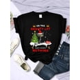 thumbnail image 2 of Camiseta con dibujos animados de gatitos navideños para mujer, Tops con gato en la lista traviesa y no me arrepiento de nada, ropa informal de Hip Hop a la moda, 2 of 3