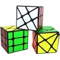 thumbnail image 1 of Set of 3 Pack Magic Cube Fisher+Wheel+Axis Special Shape Speed Cube (Black), 1 of 4