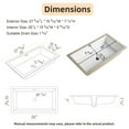 thumbnail image 3 of Los Flexi 28" x 16" Large Undermount Sink Rectangle, Ceramic Vanity Sink with Overflow and Undercounter Installation, 3 of 11