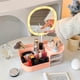 thumbnail image 3 of Organizador de maquillaje DASITON con espejo recargable rosa, 3 of 6