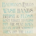 thumbnail image 2 of Grey, Jace 20x20 White Modern Wood Framed Museum Art Print Titled - Bathroom Rules Teal, 2 of 4