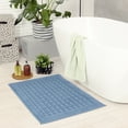 thumbnail image 3 of REGALWOVEN Lightweight Washable Textured Cotton Bath Mat Hotel Reversible Water Absorbent Rug Thick Foldable Shower Foot Carpet Blue 20" x 32", 3 of 5