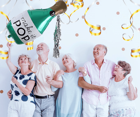 Large "Make it Pop" Champagne Bottle Foil Balloon with Silver Tassel, 20in x 39.5in