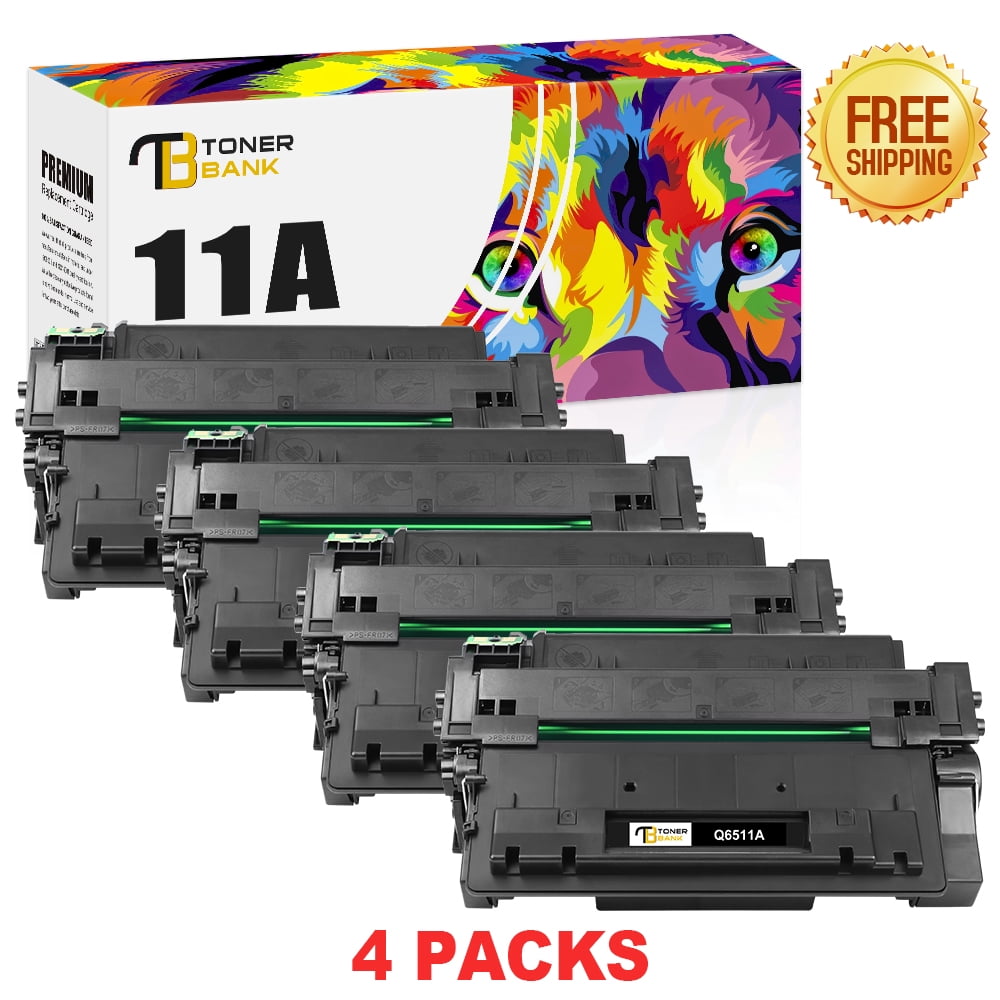 Toner Bank 3-Pack Compatible Toner Cartridge for HP Q6511A 11A LaserJet 2400 2410 2420 2430n (Black), Size: 13.5 x 13.5 x 9.5