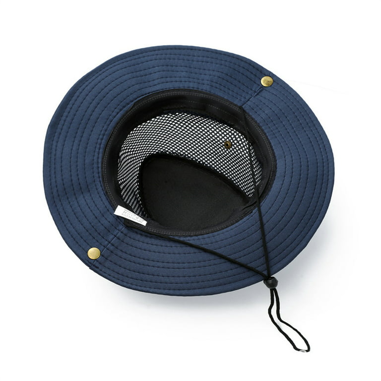 UPF50+ Mens Sun Hat Wide Brim Fishing Hat Womens Safari Bucket Hat-Black 