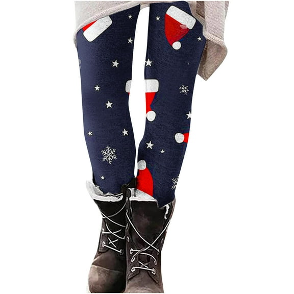 Lenpel Christmas Leggings for Women Soft Comfy High Waisted Full Length Printed Yoga Pants Tight Workout Trousers