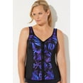 thumbnail image 5 of Swimsuits for All Women's Plus Size Chlorine Resistant Sweetheart Zip Front Tankini Top, 5 of 5