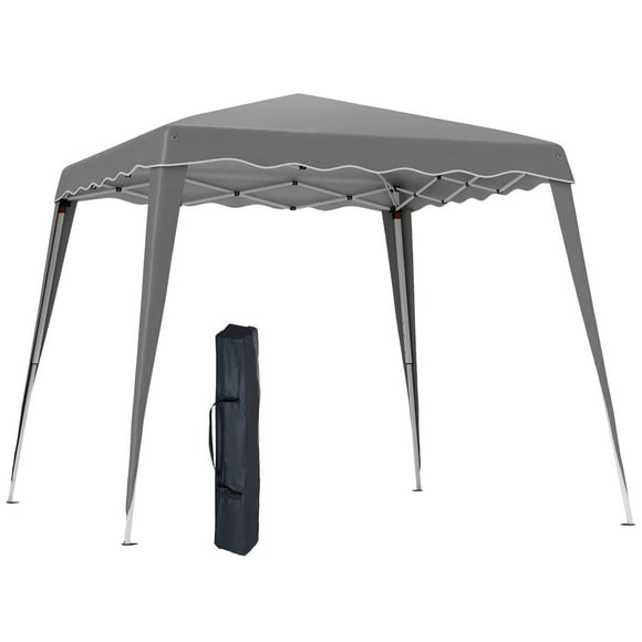 Outsunny 8' x 8' Pop Up Canopy Foldable Outdoor Canopy Tent w/ Bag, Grey
