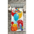 thumbnail image 3 of Ambesonne Party Quilted Bedspread Set 2 Pcs, Pie Hats Presents Ballons, Twin Size, Multicolor, 3 of 3