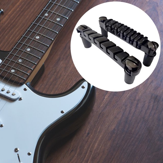 Puente de guitarra eléctrica con cordal y pernos (Negro)