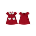 thumbnail image 2 of BemeyourBBs Kids Toddler Baby Girls Valentines Day Outfit Red Heart Spring Dress Short Sleeve Doll Collar Heart Print Princess Dress, 2 of 9