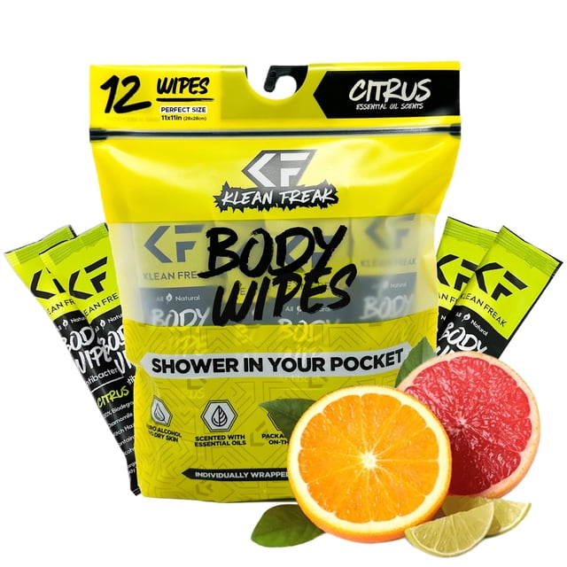 Toallitas limpiadoras corporales Klean Freak Original Biodegradables 12