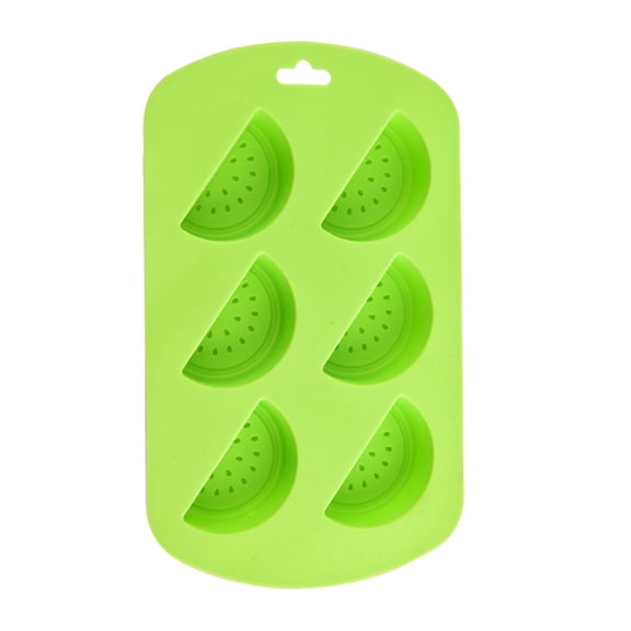 Fruit Shaped Silicone Ice Molds,6 Cavity Summer Drink Decorative Ice Making Tool | Reusable Candy & Cake Baking Tray | Easy to Fall Off,Green