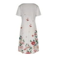 thumbnail image 5 of Fesfesfes Spring Dresses for Women Casual V-Neck Floral Print Long Boho Dress Loose Short Sleeve Dress, 5 of 5