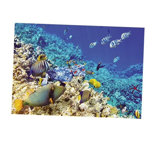 Cartel de fondo de pared de acuario jinwen decoración de tanque Tropical y Etiqueta engomada del fondo del tanque de peces