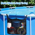 thumbnail image 6 of Bxaolu Above Ground Pool Storage Bag, 24"x20", Hanging Mesh Organizer with 6 Pockets for Swimming Toys, Metal Frame Pools, Towels & Beverages (1Pack, Black), 6 of 9