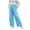 Sky Blue, variant on WXFAZCVU Toddler Girls Fleece Sweatpants Elastic Joggers Wide Leg Baggy Pants with Pockets Size 2-3 Years