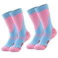 thumbnail image 1 of Calcetines de esquí para niños, paquete de 2 pares de calcetines de snowboard para niños y niñas pequeños, diseño por encima de la pantorrilla con puño antideslizante, 1 of 7