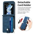 thumbnail image 4 of ELEHOLD Leather Wallet Case for Samsung Galaxy Z Flip 5 2023, Detachable Card Holders Zipper Pocket Kickstand Function Premium PU Leather Shockproof Protective Cover for Samsung Z Flip5,Blue, 4 of 9