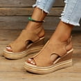 thumbnail image 5 of Espadrille Wedge Sandals for Women Comfortable Strappy Platform Sandals Casual Summer Ankle Strap Shoes, 5 of 5