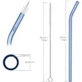 thumbnail image 3 of Reusable Glass Straw, 8 Pack Glass Drinking Straws Shatter Resistant, 8" x 0.32" Bent Colorful Eco-Friendly Straw 2 Brush, Perfect for Smoothies, Tea, Juice, Milkshakes, Frozen Drinks, 3 of 8