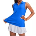 thumbnail image 4 of LEKODE Women's Sleeveless Golf Polo Shirts V-Neck Collared Tennis Tank Tops UPF 50+ Quick Dry Lightweight Athletic Shirt Blue L, 4 of 9