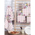 thumbnail image 2 of Spring Easter Kitchen Dish Towels for Drying Dishes Set of 2, Watercolor Floral Tulips Wreath Eggs Pink Plaid Waffle Weave Microfiber Hand Tea Bathroom Towels Quick Dry & Absorbent Towel 15.7x23.6, 2 of 7