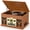 Brown, variant on RetroAudio 10-in-1 Turntable with 3-Speed Record Player, Bluetooth, CD, Cassette Tape, AM/FM Radio, USB, Built-in Speakers,Black