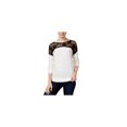 thumbnail image 1 of maison Jules Womens Contrast Lace Pullover Blouse, White, Large, 1 of 2