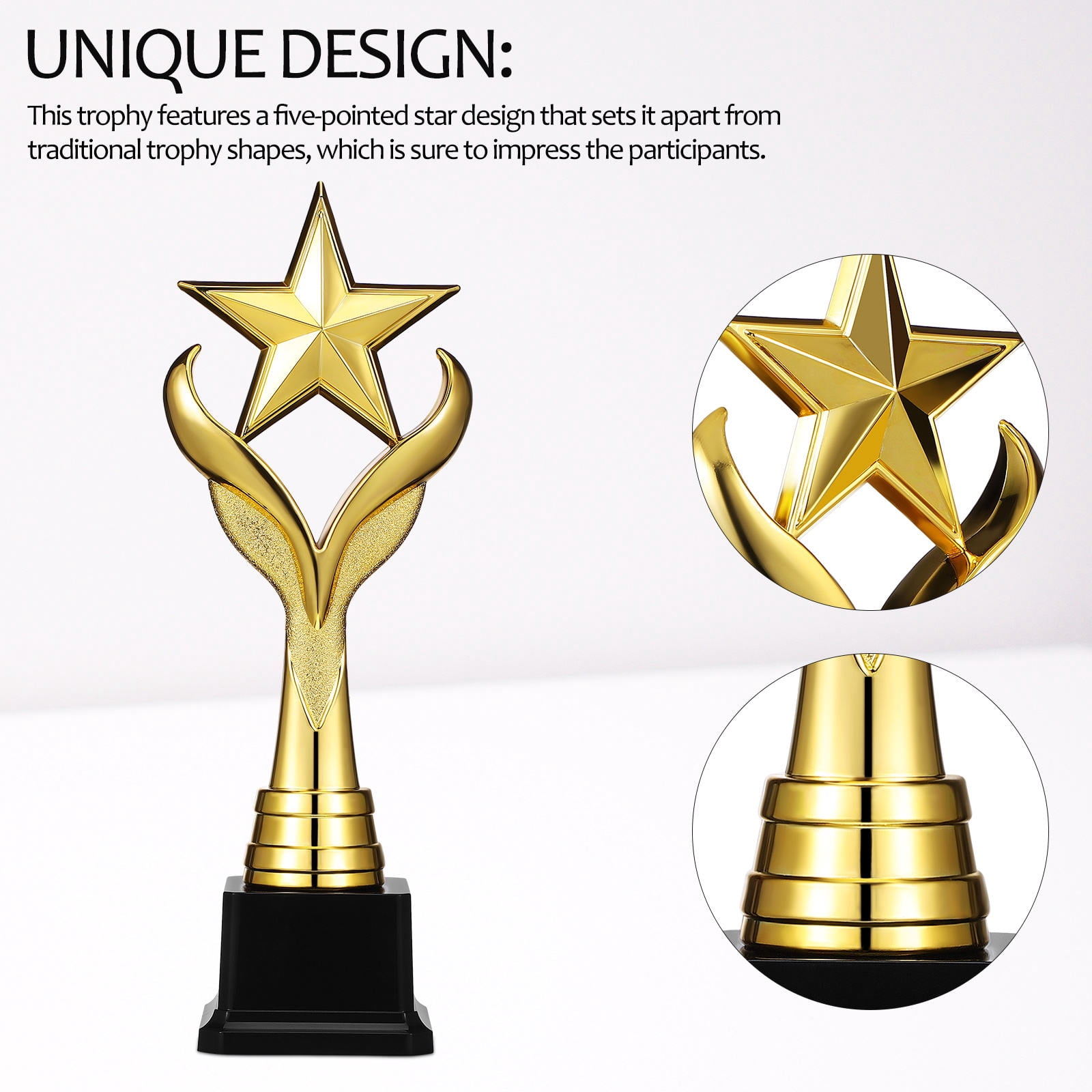 HOMEMAXS 2pcs Award Trophy Star Shape Trophy Decorative Competition Trophy Party Celebration Trophy