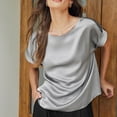 thumbnail image 6 of Gray Summer Outfits for Women 2024, Polyester Womens Short Sleeve Tunic Tops, Short Sleeve Country Concert Tops, Womens Shirts Dressy Casual, Womens Flowy Tops, Weekend Casual Blouses for Women, 6 of 6