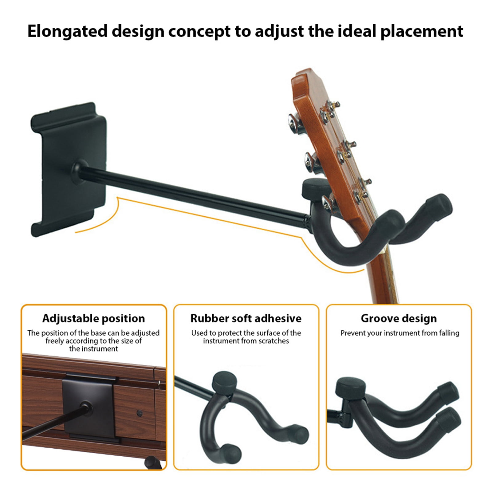Wall Electric Guitar Stand Guitar Rack Aluminum Alloy Holds 5 Guitars Wall Mount Hanger for Mandolin Bass Banjo