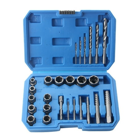 Screw extractor Bolt Set Rounded And Drill Socket Set Rusted And Drill Rusted Rounded Screws Set Spiral Screw Set Socket Set Drill 26-piece Screw