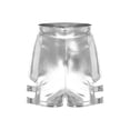 thumbnail image 3 of Zaldita Women's Metallic Shorts Yoga Shiny Sparkly Cutout with Metal Buckles Hot Short Pants Silver L, 3 of 5