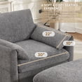 thumbnail image 3 of Muumblus Accent Chair with Storage Ottoman, Indoor Chaise Lounge Armchair with USB & Phone Stand, Gray Chenille, 3 of 11
